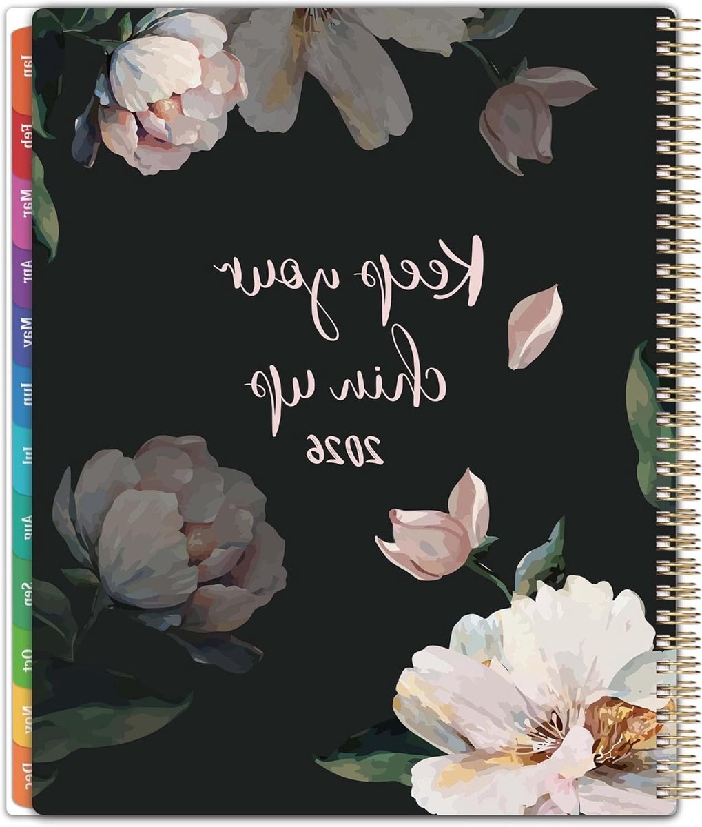 Planner 2026 - Agenda Jaarplanning - Tijd Beheer - 3 Verwisselbare Hoezen - 8.5 x 11 inch - Wit Roze