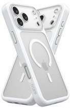 Coque IYUPP compatible avec iPhone 17 Pro - Compatible MagSafe - Coque arrière antichoc - Blanc Transparent