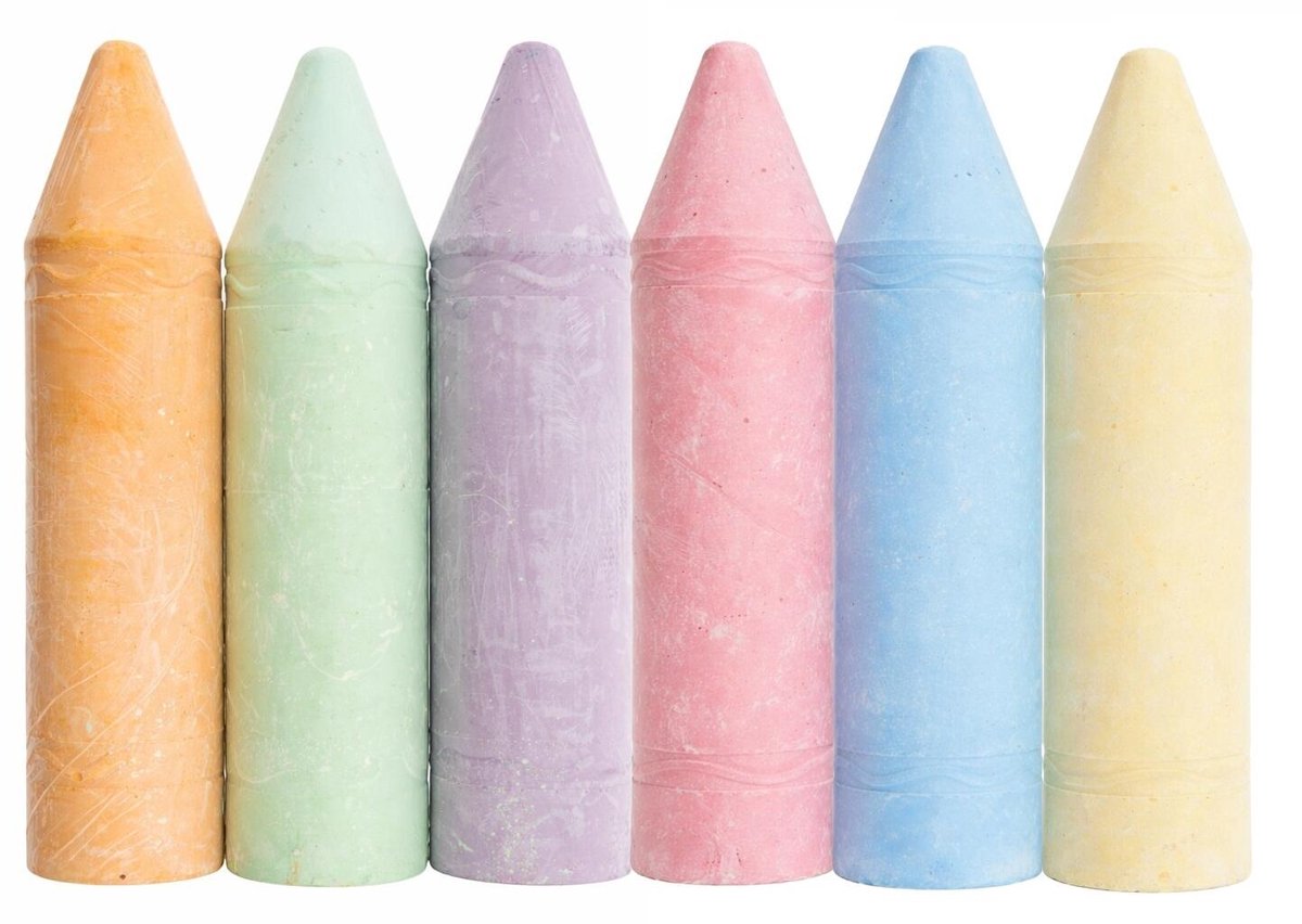 Creative artist stoepkrijt XL set - 6x stuks - L19 cm - mega krijt
