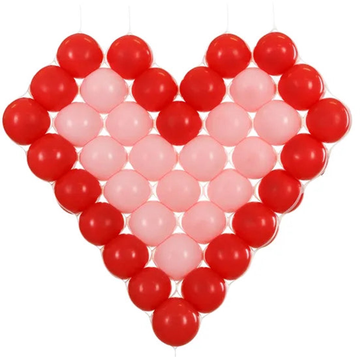 Witte Hartvormig Ballon Frame (63x58cm)