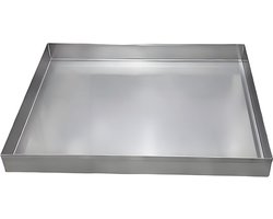 Airco Lekbak - Wateropvangbak Condensbak - Schade Voorkomen - Roestvrij Staal - 100x80x4 cm - Zilver