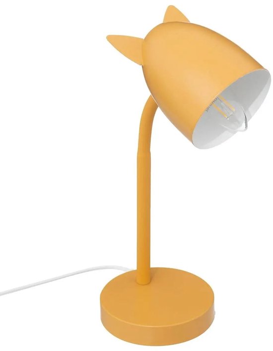 Atmosphera Kinderkamer bureaulamp - met oortjes - geel - metaal - 18 x 12,5 x 31 cm - tafellamp — afbeelding 3