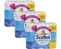 Scottex Decor Toiletpapier 2-laags (Voordeelverpakking) - 3 x 24 rollen (72 rollen)