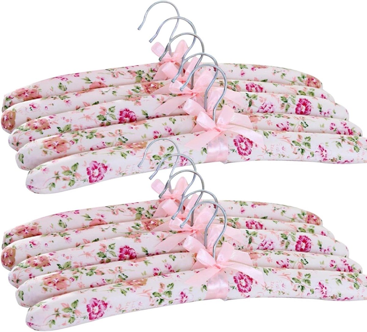 Gewatteerde hangers - Kledinghangers dames - Kleding opbergen - Antislip ontwerp - 38 cm - Paars