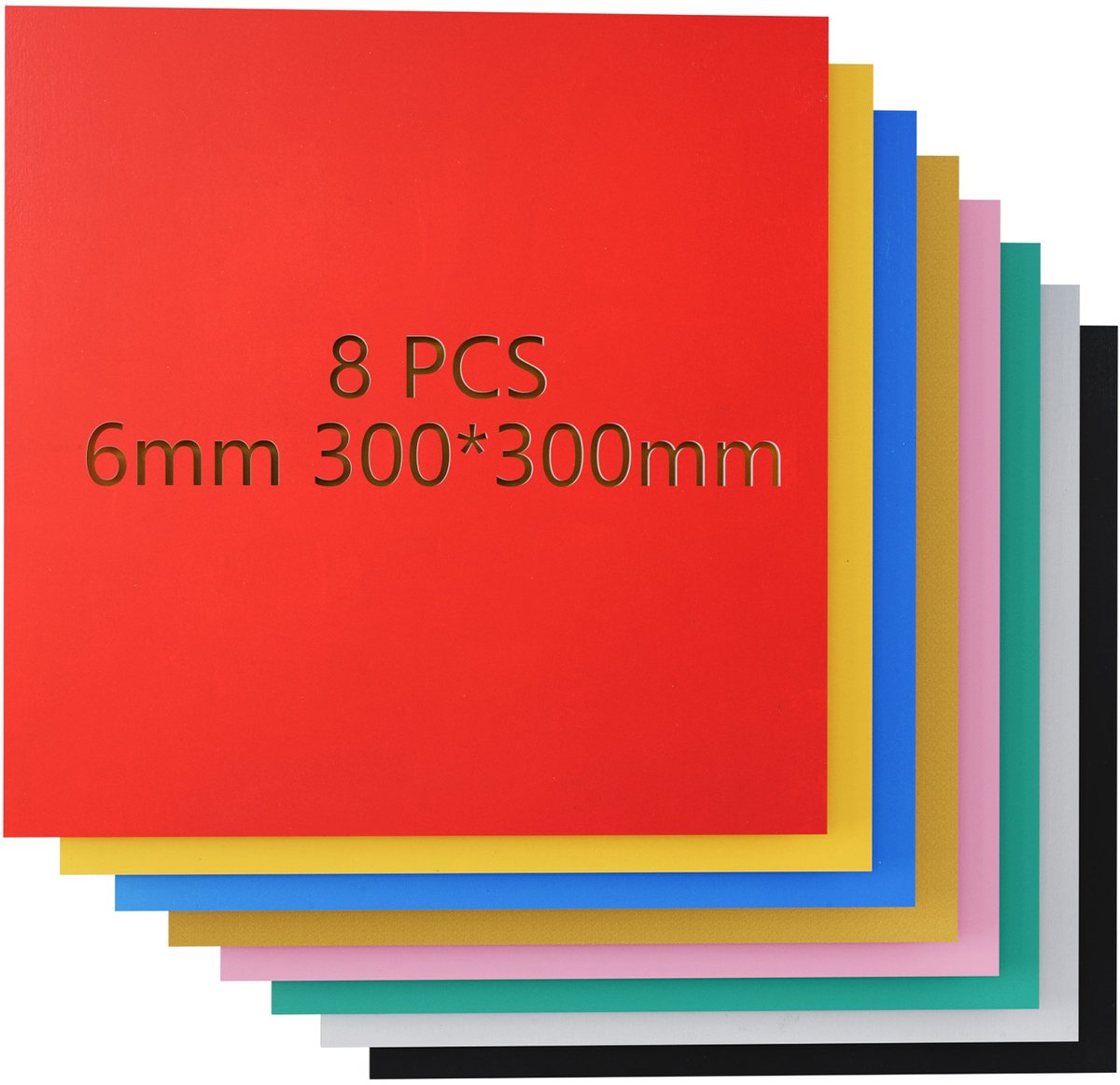 Creatorally 8 stuks Plaat - Meerdere kleuren Multiplex Zonder Verf - Multiplex Platen - 6mm - 30x30cm - Perfect voor Pyrografie Lasersnijden CNC Fretwerk Rolzaag Freeswerk - Modelbouw Laser Snijden Graveren