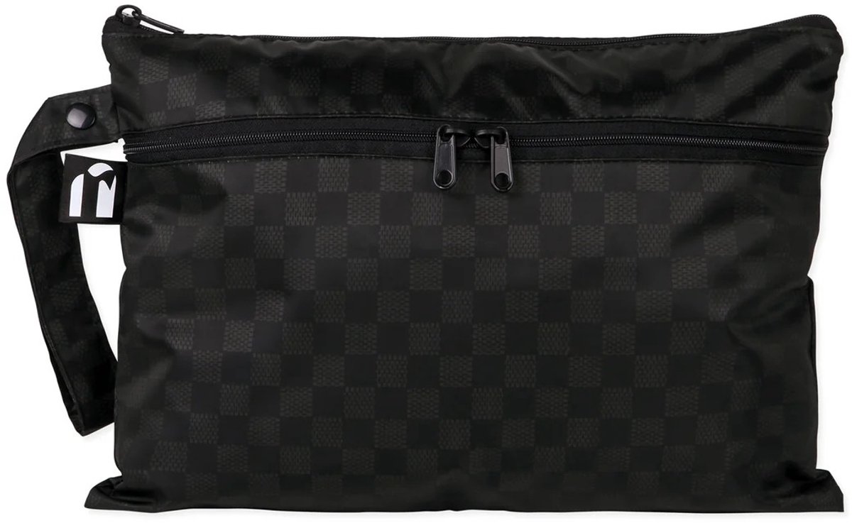 Roamio - Wet / Dry Clutch | met 2 Vakken - Waterdichte Luierzak & Waszak - Wetbag voor Nat en Droog - Rich Black