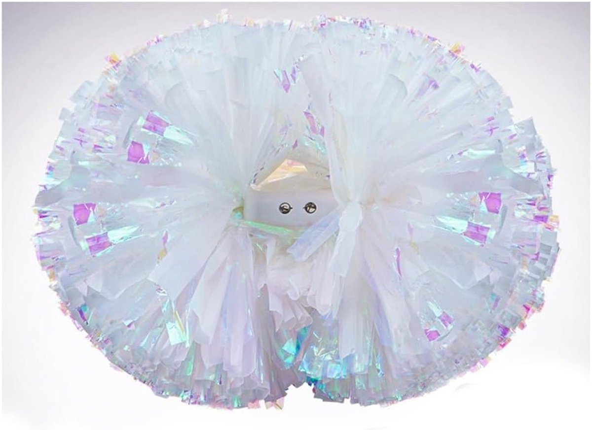 Set van 2 Professionele Cheerleading Pompoms, Kleurige Handpompoms voor Sportcompetities en Dansfeesten, 3.5 inch met Handvat