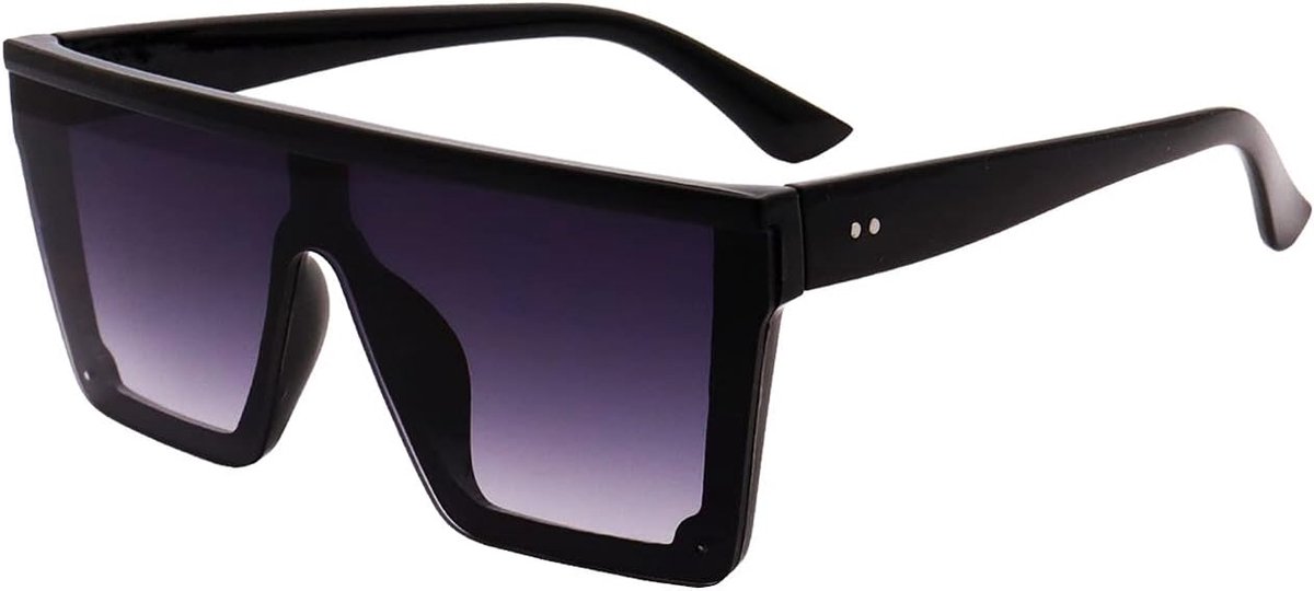 Zonnebrillen - Oversized Vierkante Zonnebril - 1 Stuk - Flat-Top Spiegelglazen UV400 - Dames Heren Reizen