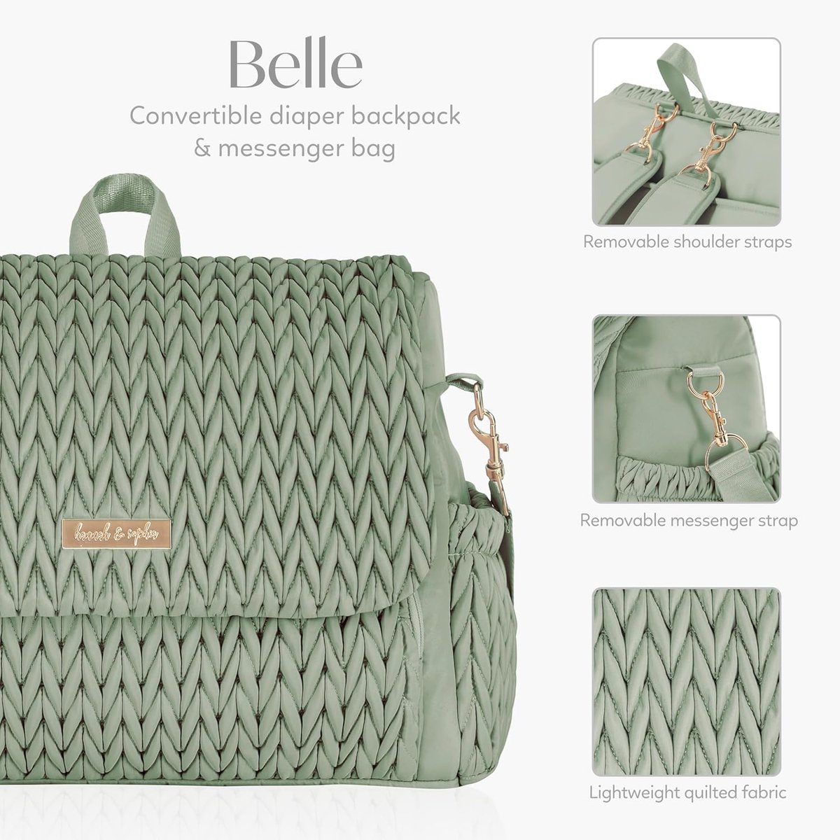 Luiertas Rugzak - Baby tas - Baby verzorging - Converteerbaar ontwerp - 16" B x 75" B x 125" H – foto 5