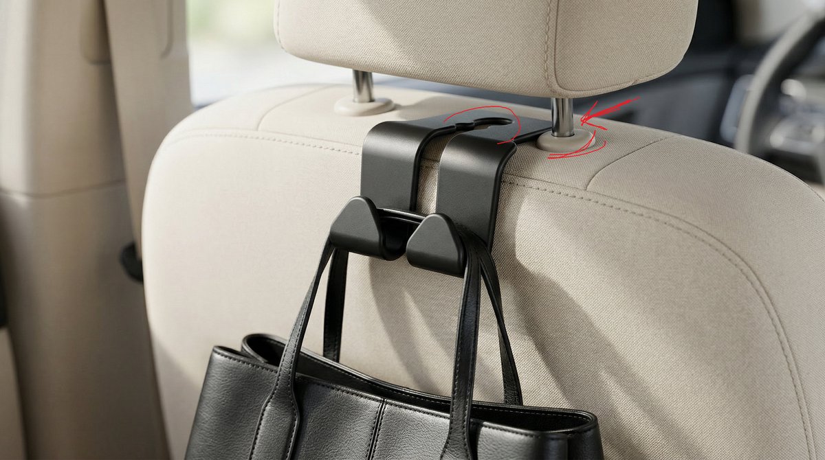 AutoFresh Auto Hoofdsteun Haak – Set van 2 – Universele Autohaken voor Tassen & Boodschappen – Ruimtebesparend & Stevig