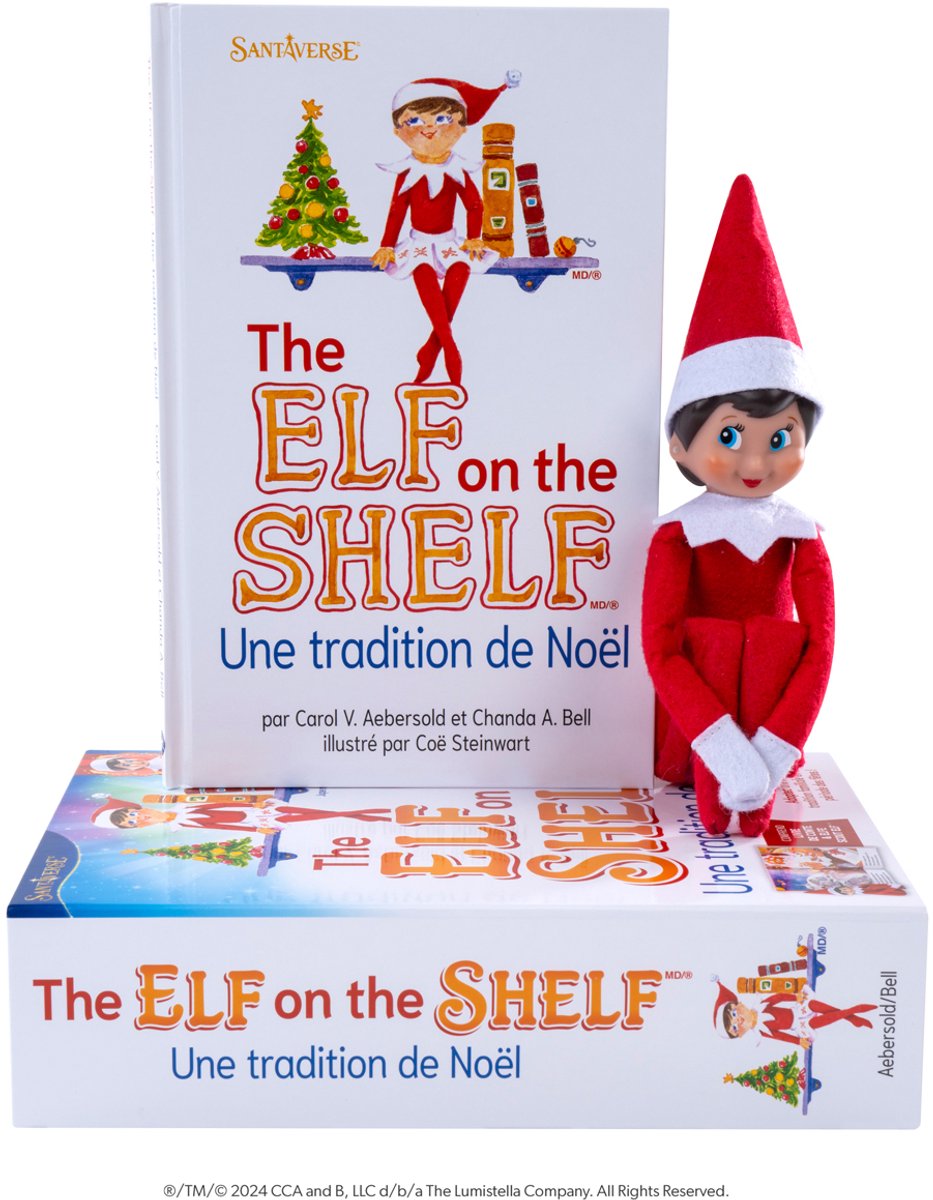 ELF ON THE SHELF Cadeau Set - Meisje Franstalig - Scout Elf Pop - Softcover Verhaalboek - Adoptiecertificaat