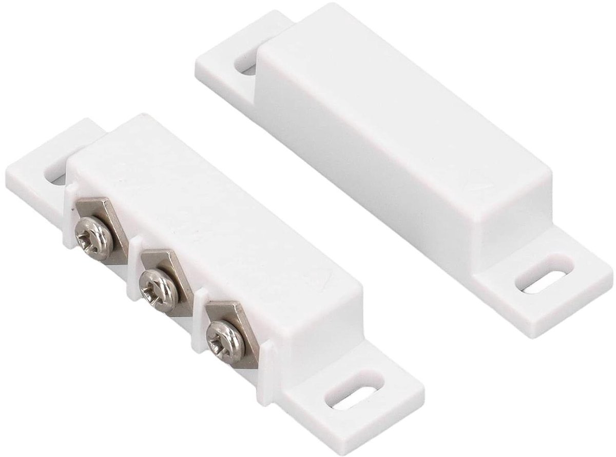 Magnetische Deurschakelaar - Raambeveiliging Sensor - Huis Beveiligen - Normaal Gesloten Contact - 20-30 mm - Wit