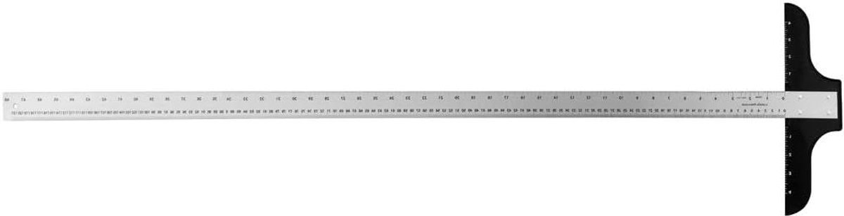 Metalen T-Square - Meetlat Tekenliniaal - Precisie Tekenen - Aluminium Constructie - 125 cm - Zilver