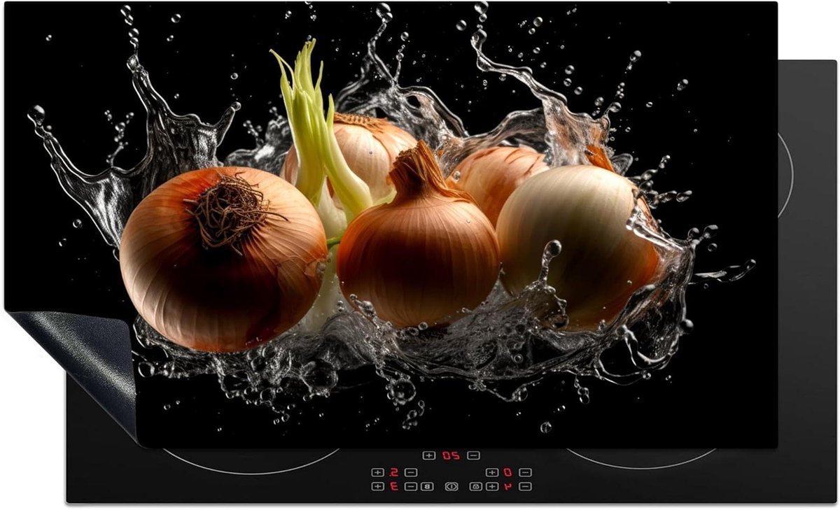 Inductie Beschermer - Kookplaat Mat - Keuken Decoratie - Unieke Foto Print - 89x51 cm - Zwart