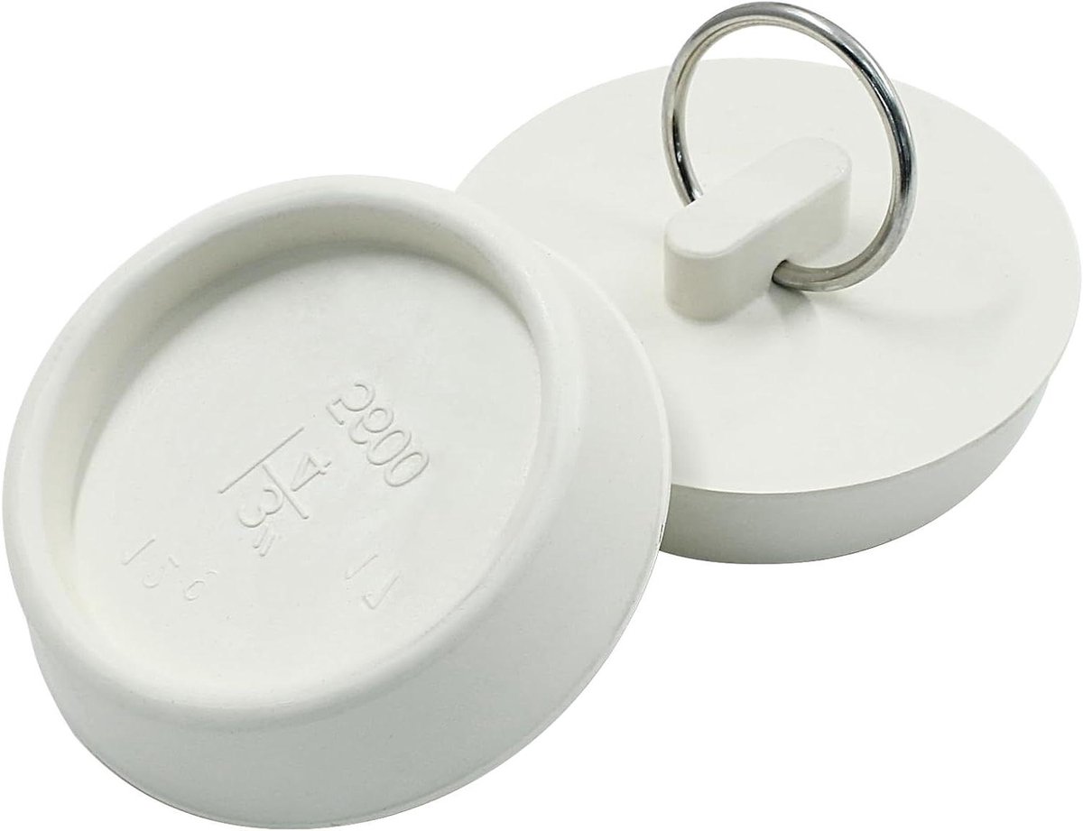 Afvoerstop Set - Badstop Gootsteen - Water Dicht Maken - Met Ophangring - 2 Stuks - Wit