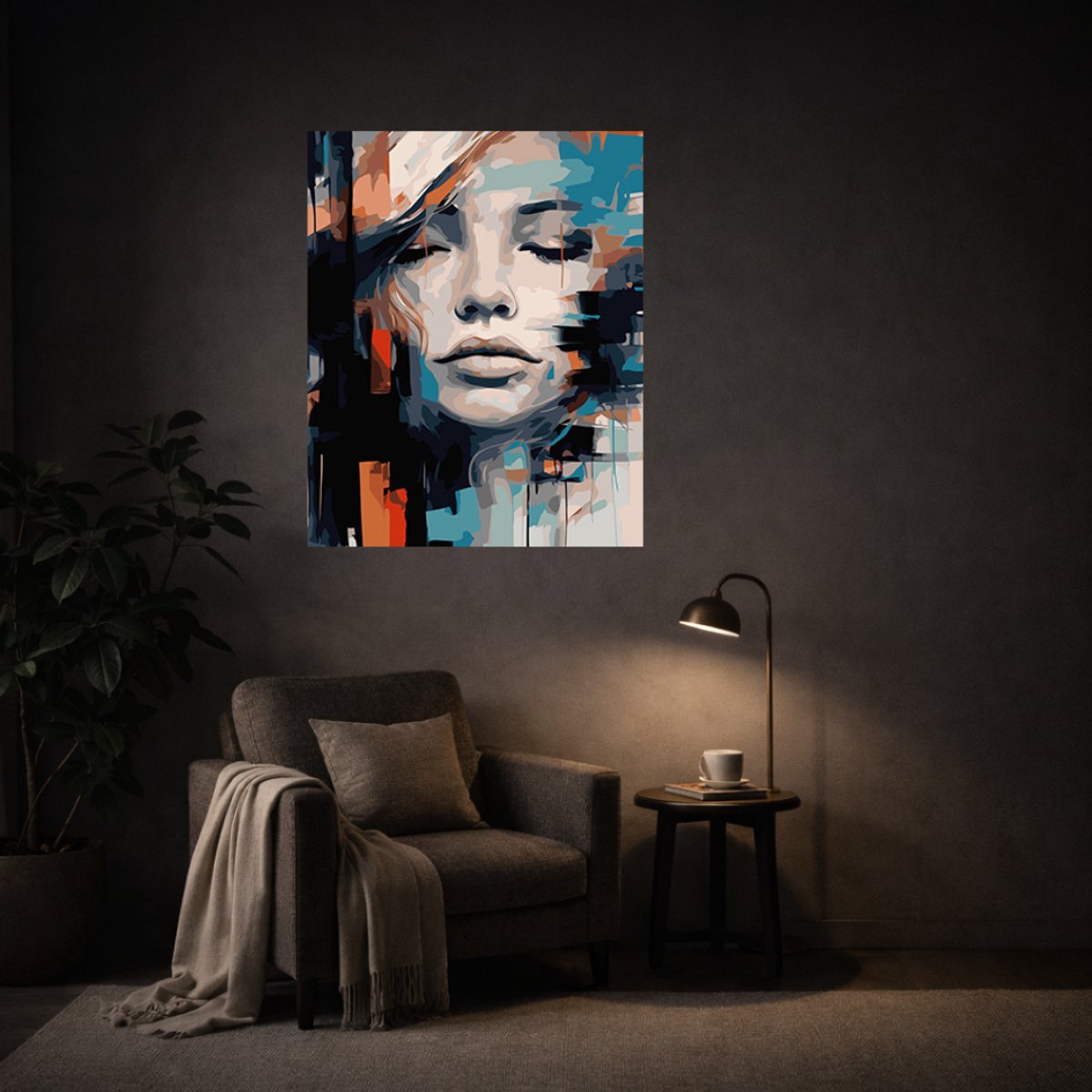 MET FRAME - Paint by numbers – schilderen op nummer – DIY decoratie – Modern portret – Held in Shadow — afbeelding 3