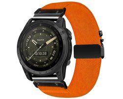 By Qubix - Geschikt voor Garmin bandje - 26mm Quickfit - Nylon bandje met parachute sluiting - Oranje - Geschikt voor Garmin Epix Pro Gen 2 (51mm) / Quatix 7X / 6X & Tactix 7 (pro)