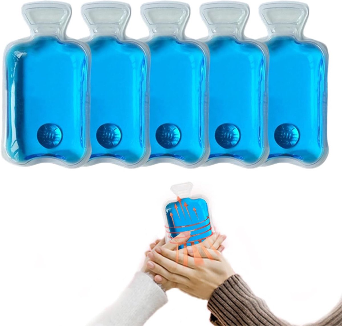 Set van 5 Mini Warmwaterkruiken, Herbruikbare Handwarmers en Pocket Warmers voor Koude Dag