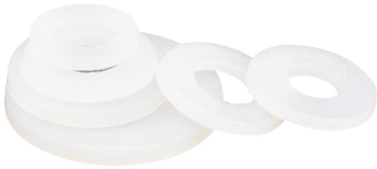 Nylon Platte Pakking - Kunststof Ringen - Bevestigingen Monteren - Corrosiebestendig Materiaal - M18x32mmx3mm - Wit
