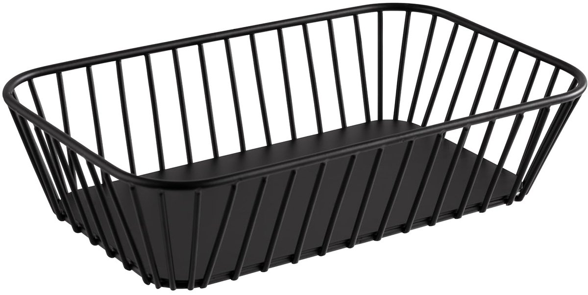 APS URBAN brood en fruitmand GN 1/4 – zwart metaal – stapelbaar