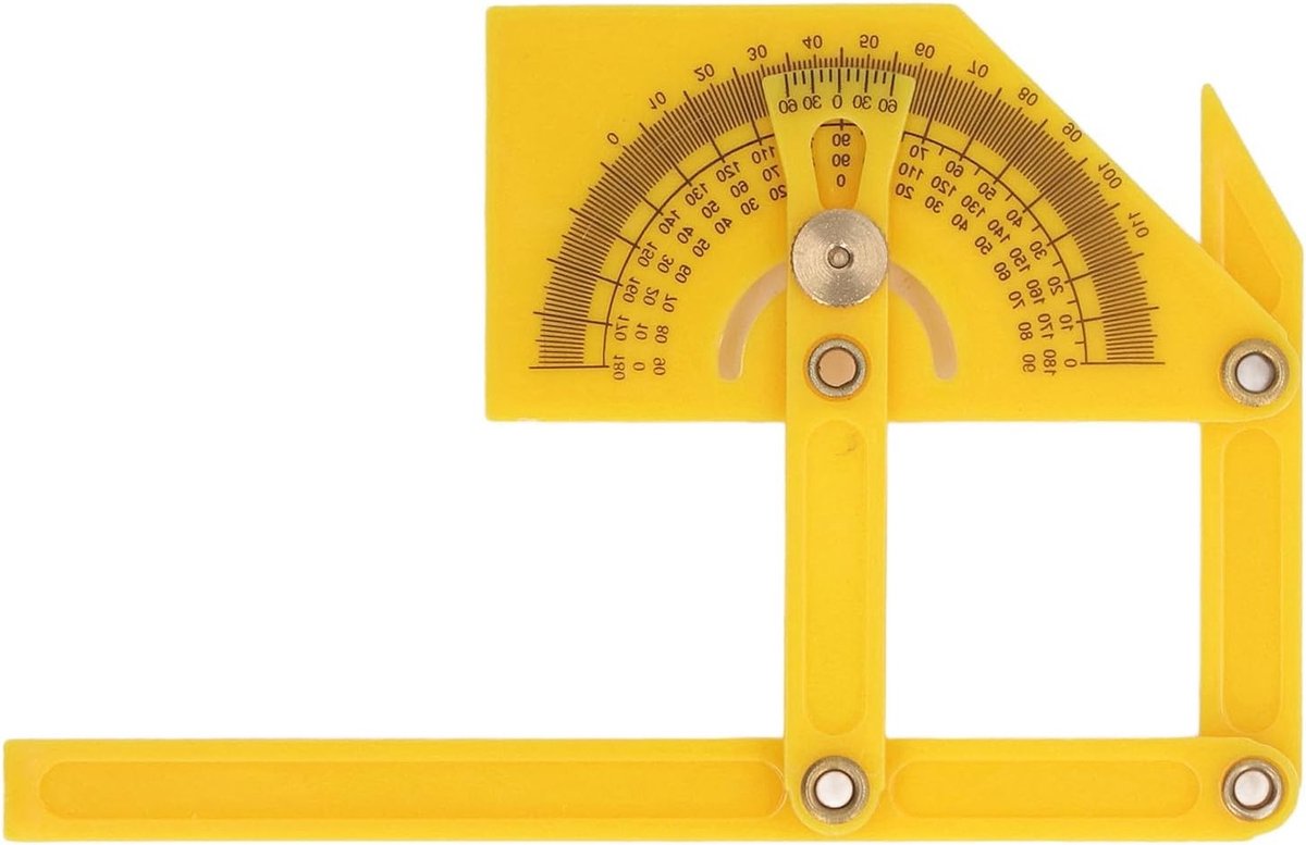 Verstelbare Hoekmeter voor Houtbewerking - 0-180 Graden Protractor voor Interne en Externe Hoeken, Precisie Meetinstrument voor Klussen en DIY Projecten