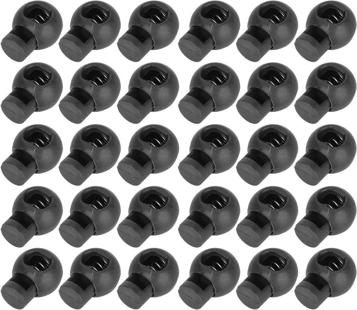 300 Stuks Kordelvergrendelingen, Ball Shape Plastic Clips voor Touwtjes, Trekkoord Stopper en Paracord Accessoires in Zwart