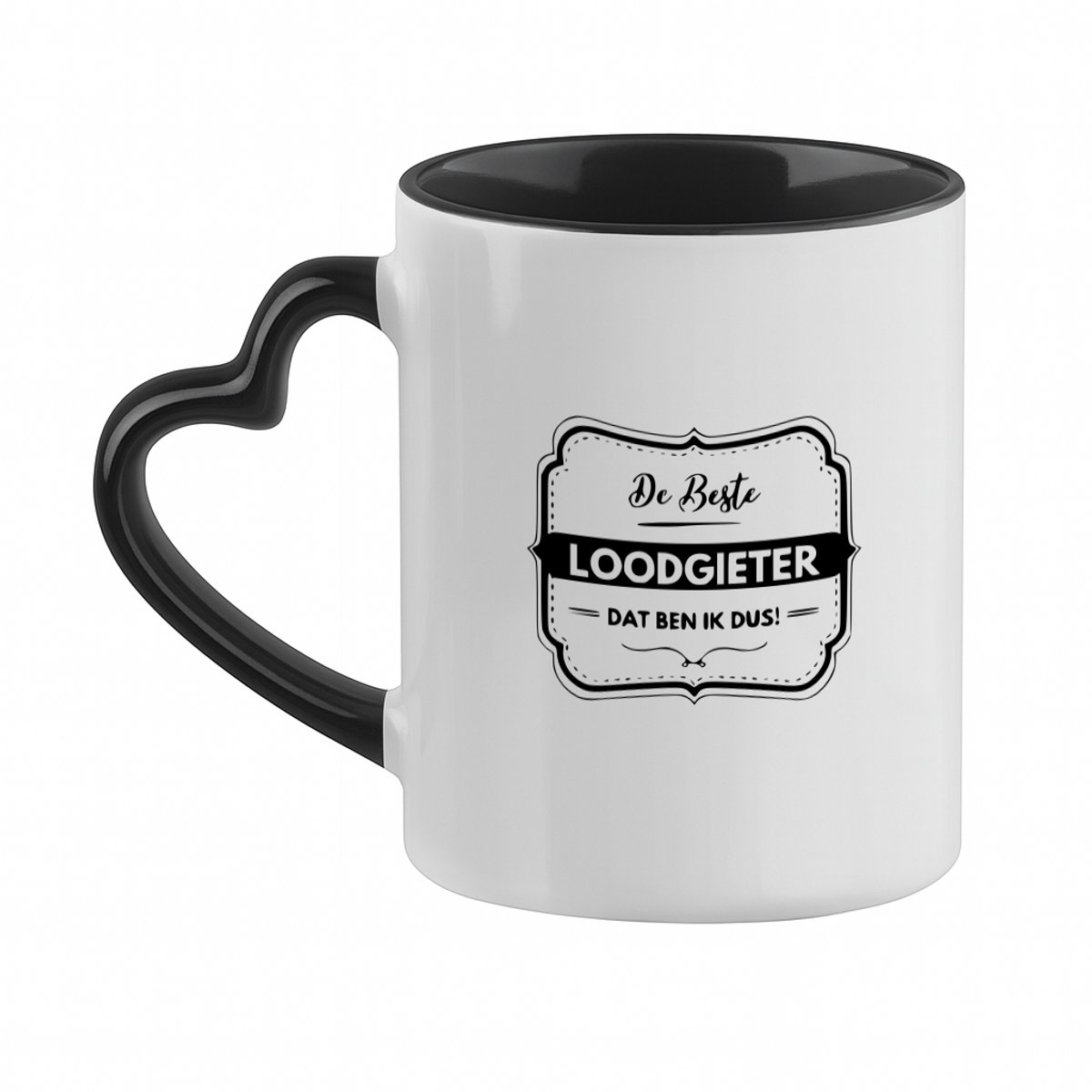 Hacebo® - De beste loodgieter dat ben ik dus koffiebeker met hart oor zwart - Loodgieter - Vrienden familie - thee mok - koffie beker - Collega - Cadeau - koffiemok - 330 ML