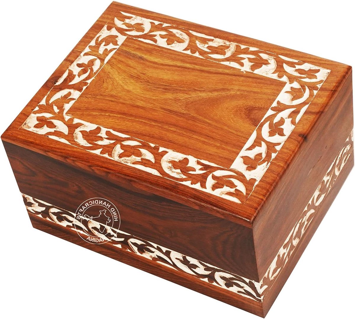 Houten Urn - Gedenkurn As - Herdenking Thuis - Handgemaakt Palissander - 250 Kubieke Inch - Natuurlijk