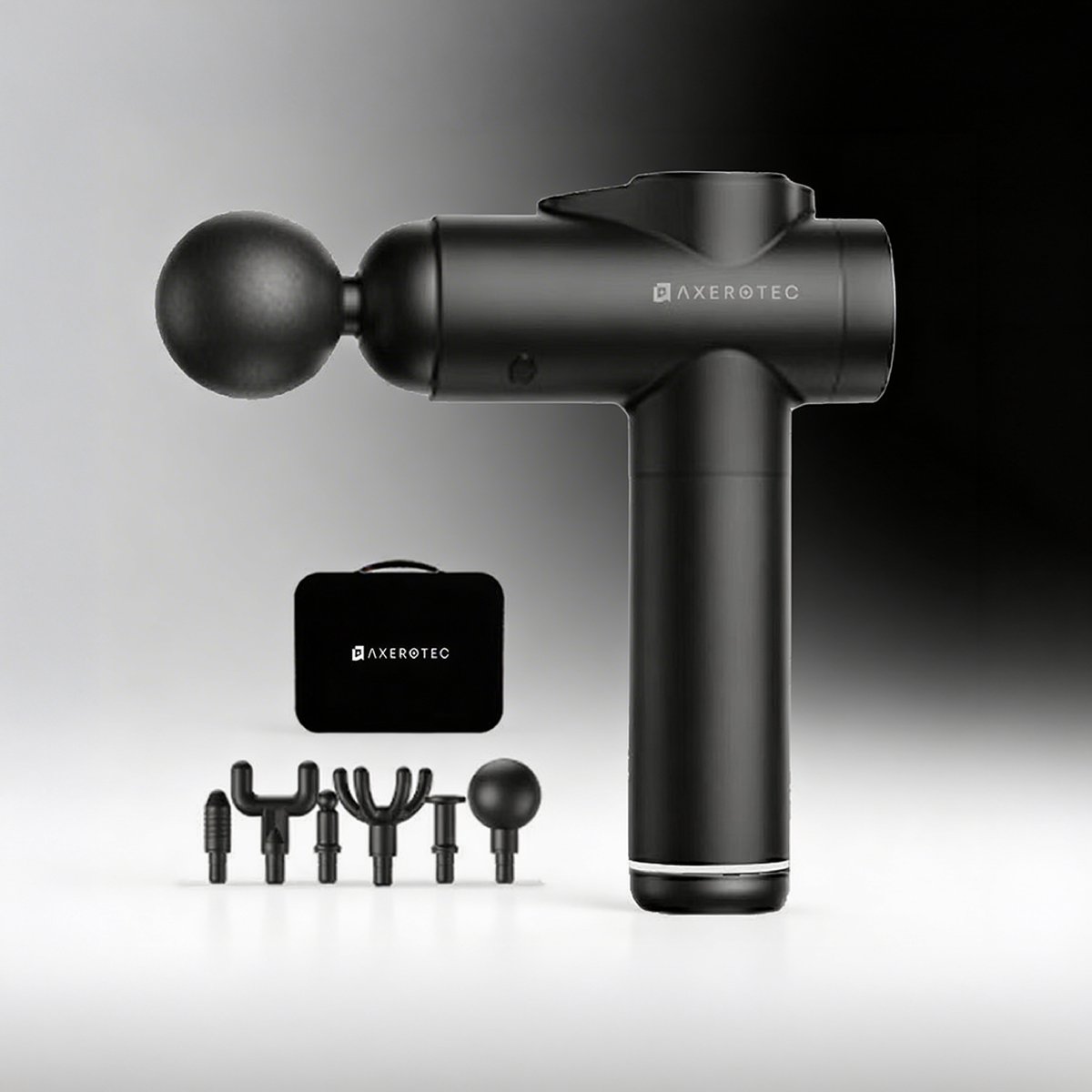 Axerotec Massage Gun - Massage apparaat - Massage-Gun - Massage Gun Professioneel - Massage Gun Pro - Massage Pistool - Massage Apparaat voor rug en nek - Massage Apparaat Schouder - Massage apparaat benen - 6 Massagekoppen - Hardcase - 6 snelheden