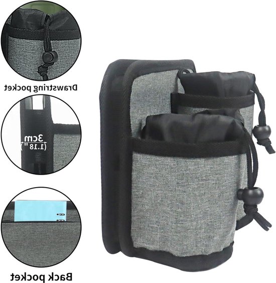 Verstelbare Luggage Cup Holder Sleeve met Divider voor Flessen en Koffers - Ideaal voor Reizigers en Stewardessen, Grijs — afbeelding 2