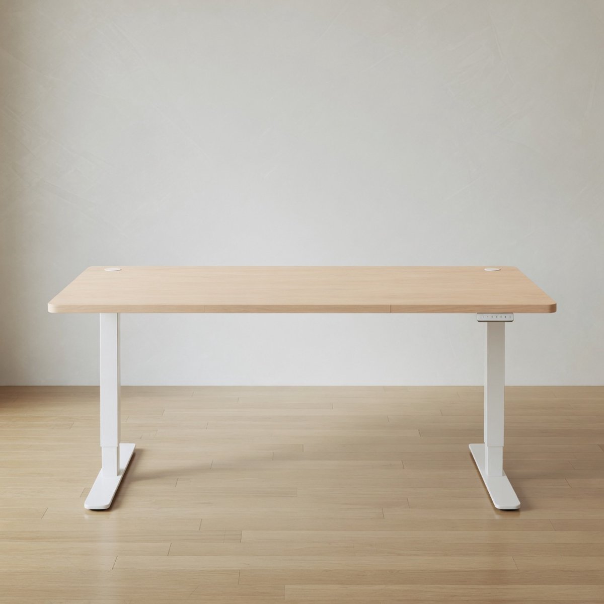 Elektrisch Zit-Sta Bureau 180x80 cm met USB & Geheugenfunctie – In Hoogte Verstelbaar (73-118 cm) – Ergonomisch Sta Bureau – Stabiel T-frame – Beige | Mobili Bella