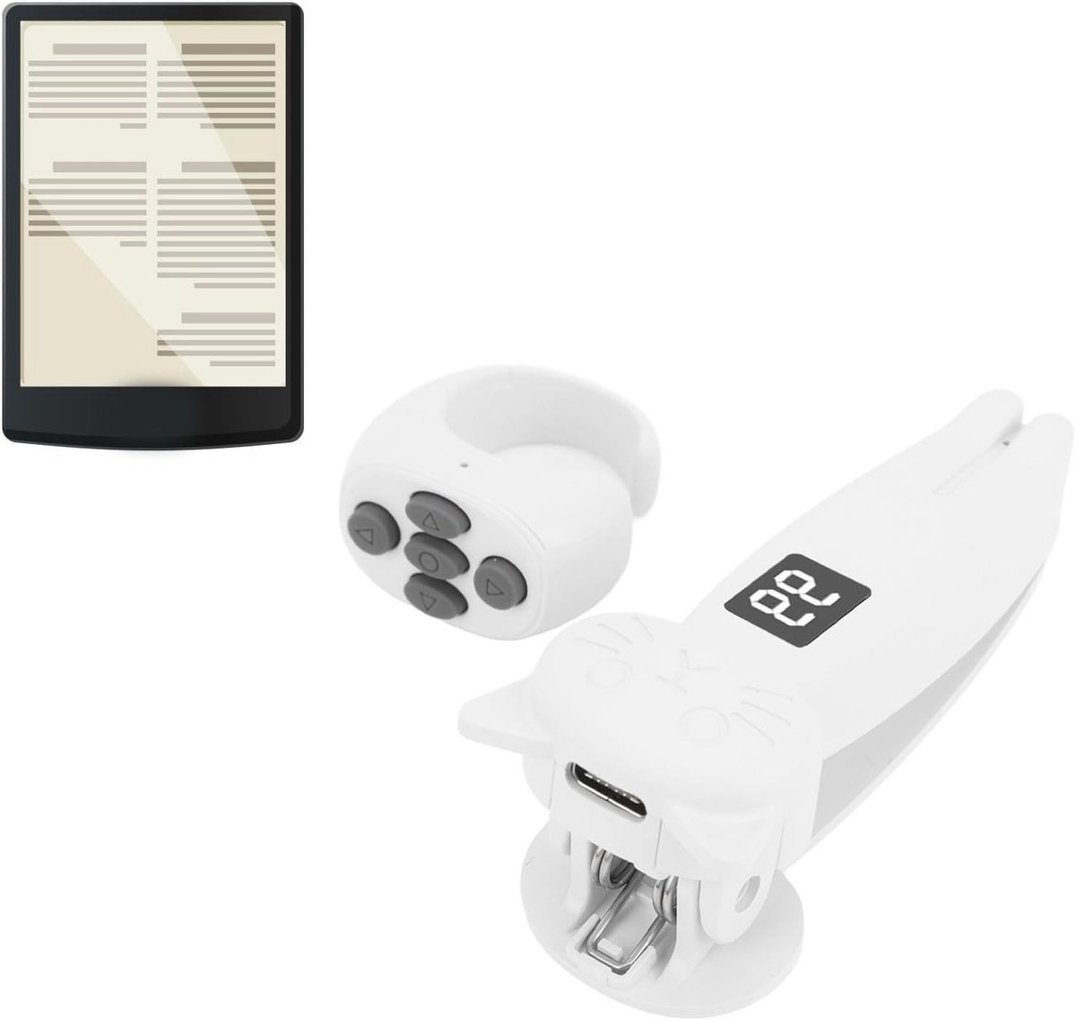 Draadloze afstandsbediening voor het omslaan van pagina's, geschikt voor e-readers, tablets en camera's, ideaal voor lezen en foto’s maken