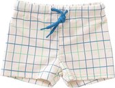 Fresk UV Zwembroek voor Jongens 122 - Sneldrogende Zwemkleding - UV-bescherming UPF 50 - Zwemshort Kinderen - Crème - Classic Check