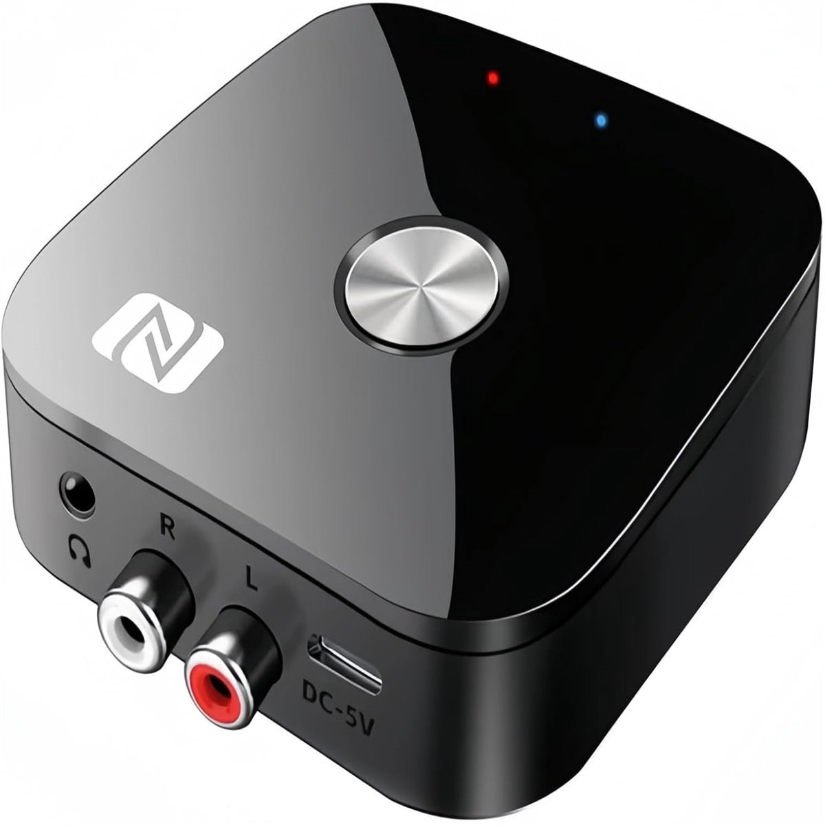 carmdering - Bluetooth 5.3 audio-NFC Bluetooth 5.3 Ontvanger - Draadloze Audio Adapter - Stereo Receiver - Snelle NFC Koppeling - Dual Device Connectie - Duurzaam Plastic - Compact Design - Hi-Fi Muziekstreaming - 1 Stuk