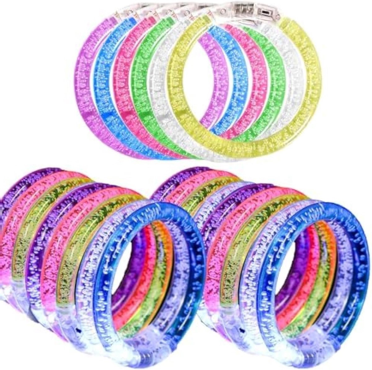 Fluorescerende LED Armbanden Set van 18 Stuks, Luminous Armbanden voor Feestdecoratie, Verlichte Speelgoed voor Kinderen en Volwassenen, Perfect voor Concerten en Festivals