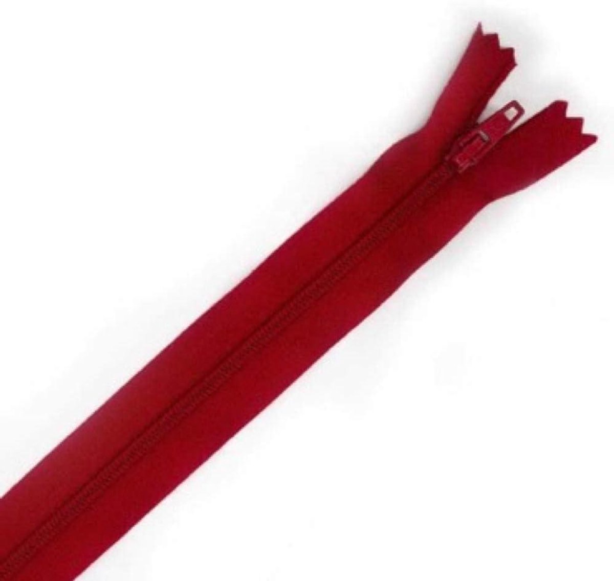 Ritssluiting - Nylon Rits - Algemeen Naaiwerk - Topkwaliteit Nylon - 23 cm - Rood