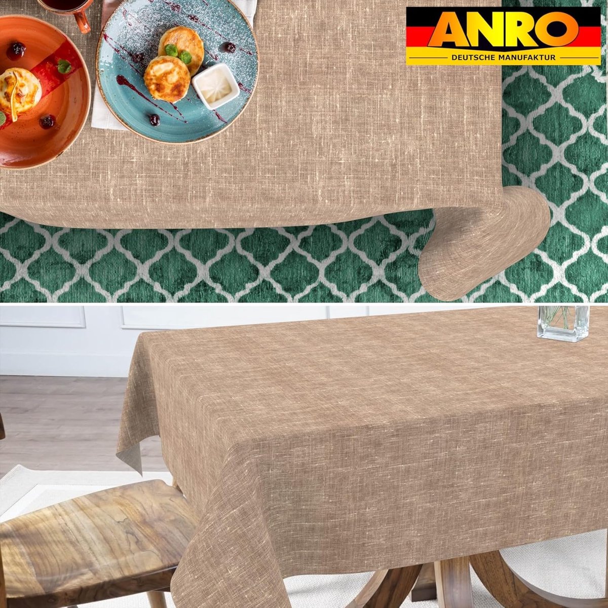 Waterdicht en Afwasbaar Tafelkleed met Linnenlook - Makkelijk Schoon te Maken