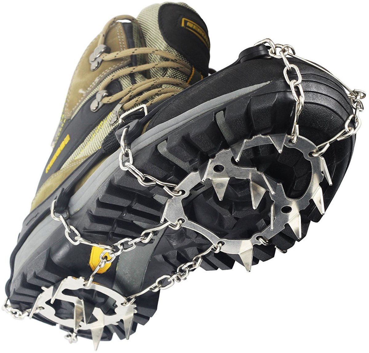 Antislip/noppen voor schoenen met 18 stalen tanden/noppen (XL)