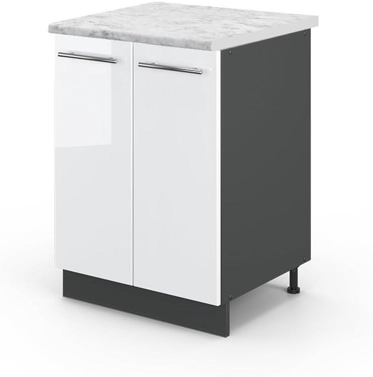 Keukenkast Onderstel - Keukenmodule - Keuken Indelen - Soft-close scharnieren - 60 cm breed - Wit hoogglans