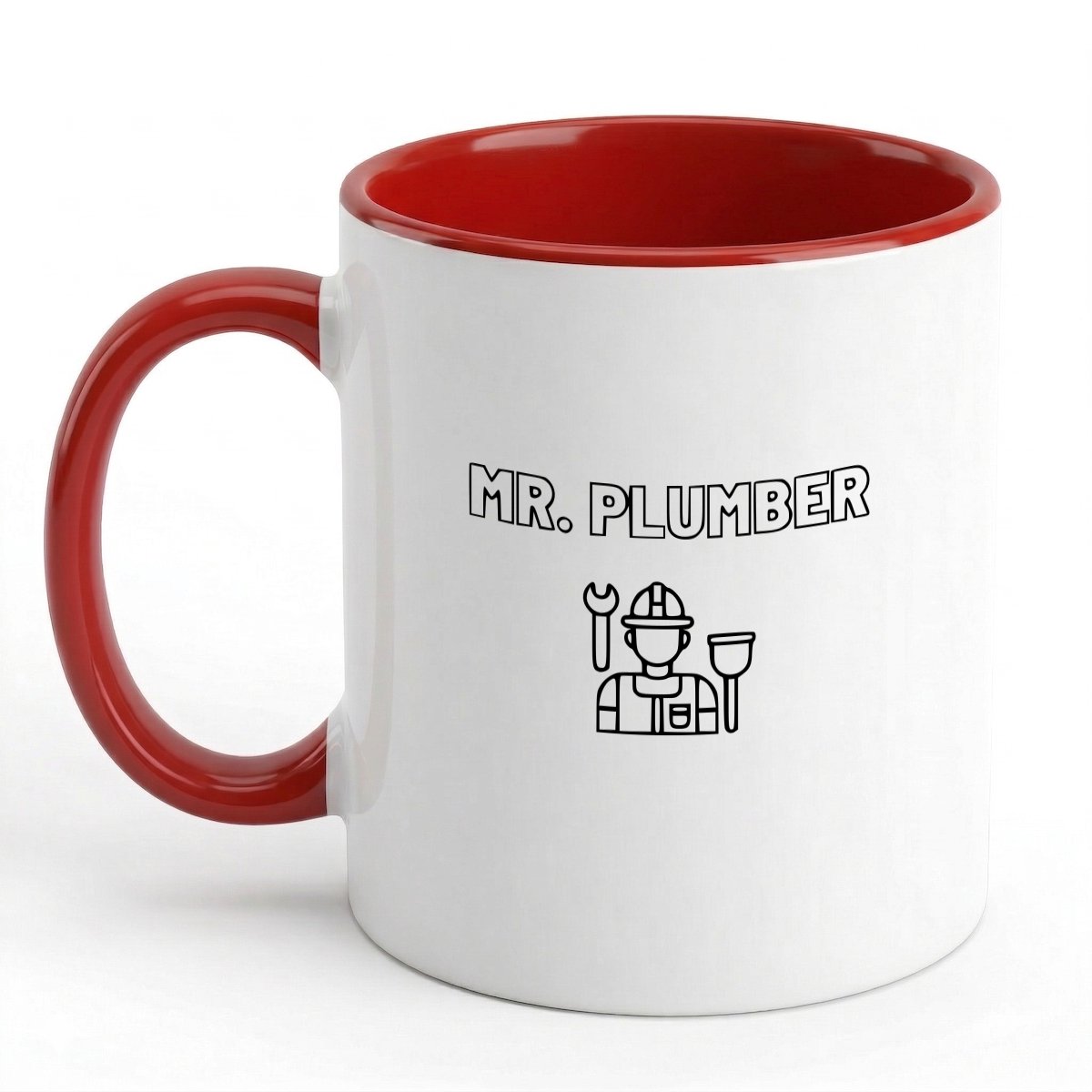Hacebo® - Loodgieter MR. plumber koffiebeker rood - Loodgieter - Familie vrienden collega - thee mok - koffie beker - Cadeau - koffiemok - 350 ML inhoud