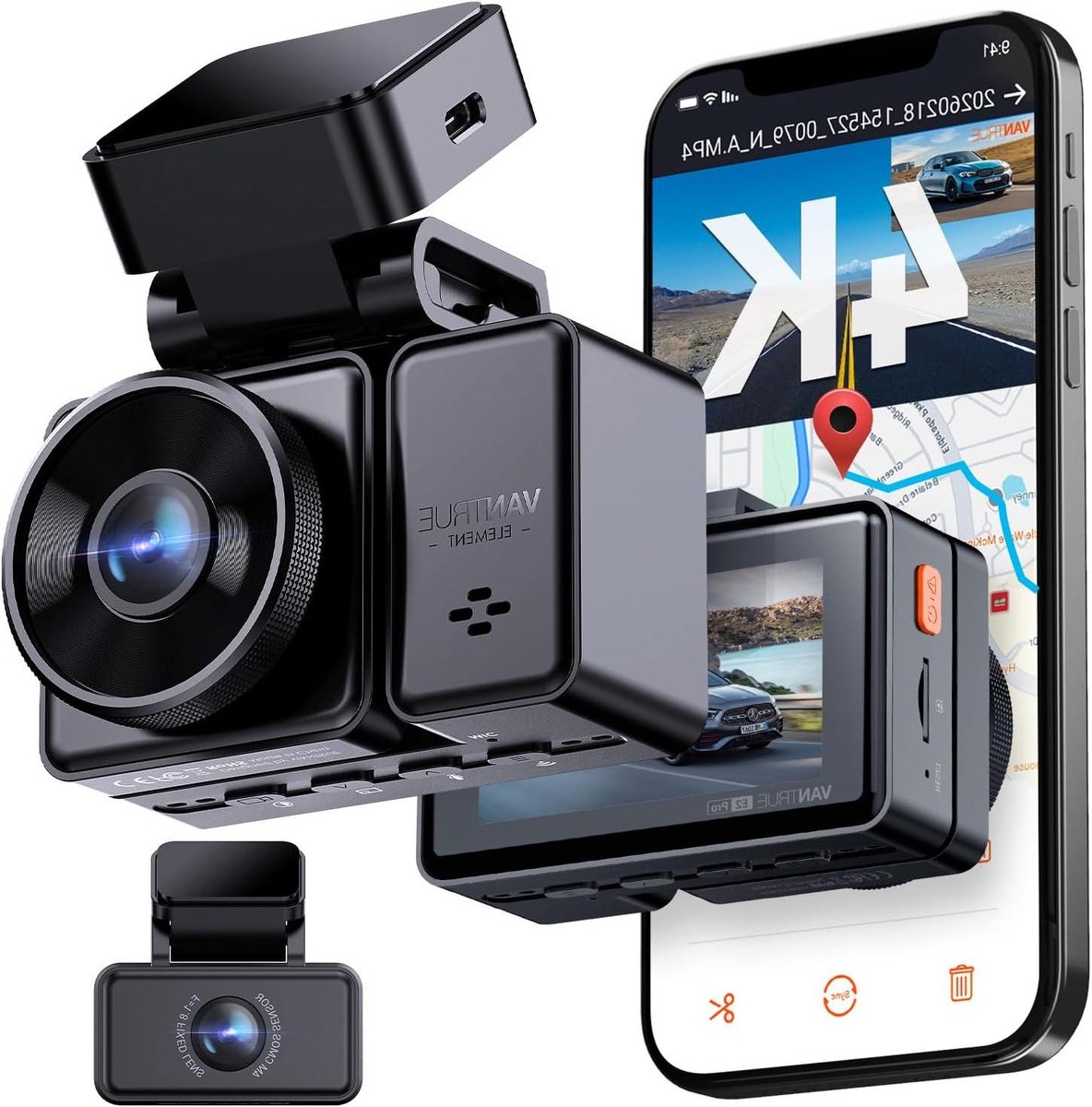 Dashcam - Autocamera - Veilig Rijden - 4K Resolutie - 2 Inch Scherm - Blauw