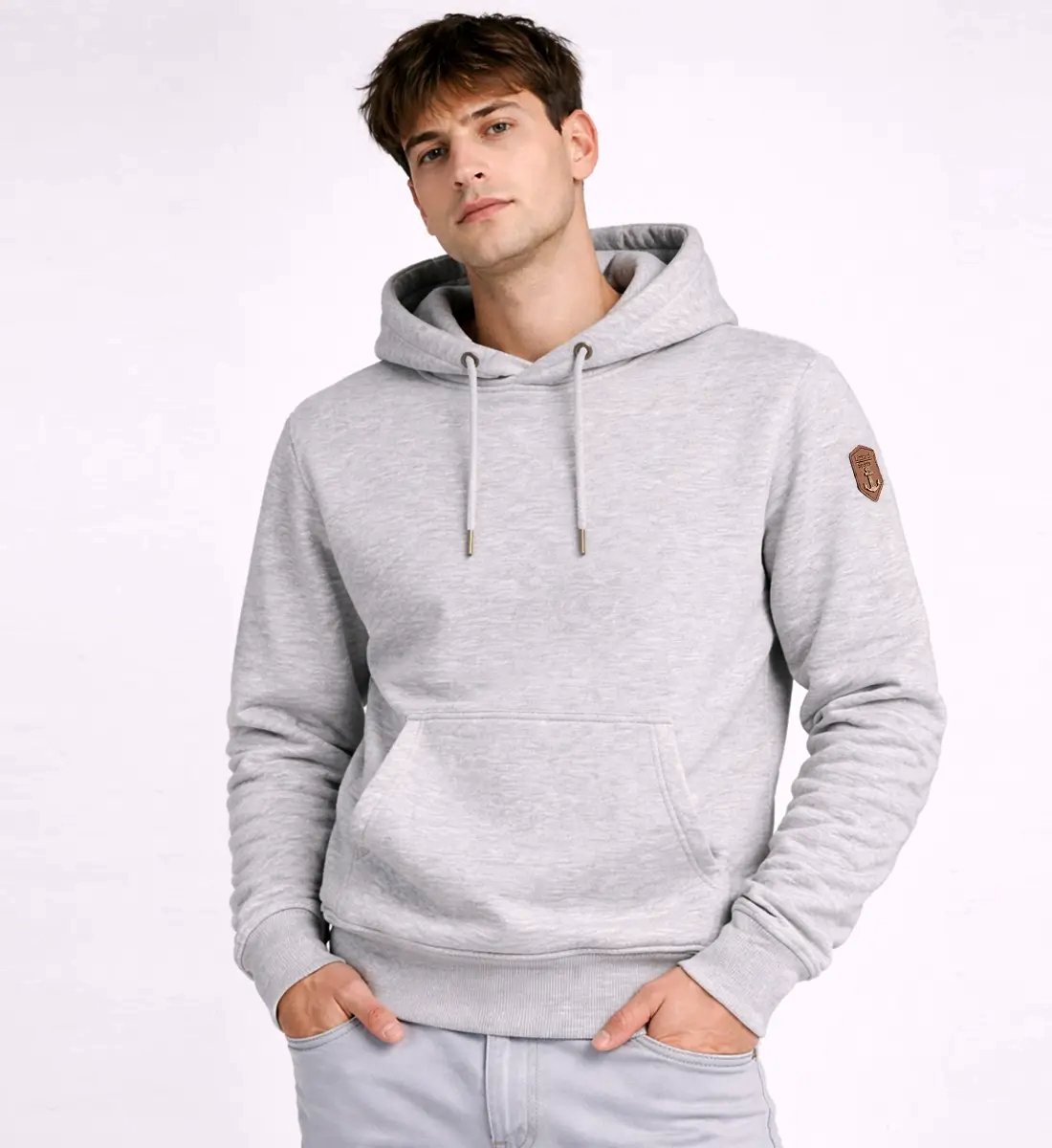 Lizzard Sports Heren Hoodie Gray Milans – Maat S - Comfortabele Pasvorm Essential Hoodie – Casual Basic Sweater met Capuchon