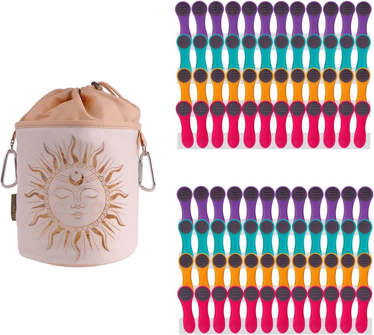 Wasknijpers set - Kledingknijpers - Kleding drogen - Softgrip design - 96 stuks - Gekleurd