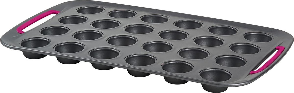 Mini Muffinvorm - Cupcakeblik - Zelf Bakken - 24 Stuks - Non-stick - Grijs