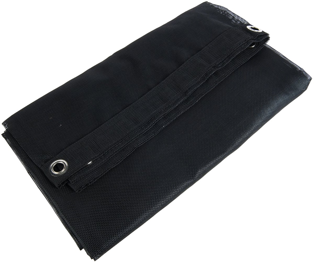 Aanhangernet PVC 220x420 cm met zeilringen zwart fijnmazig