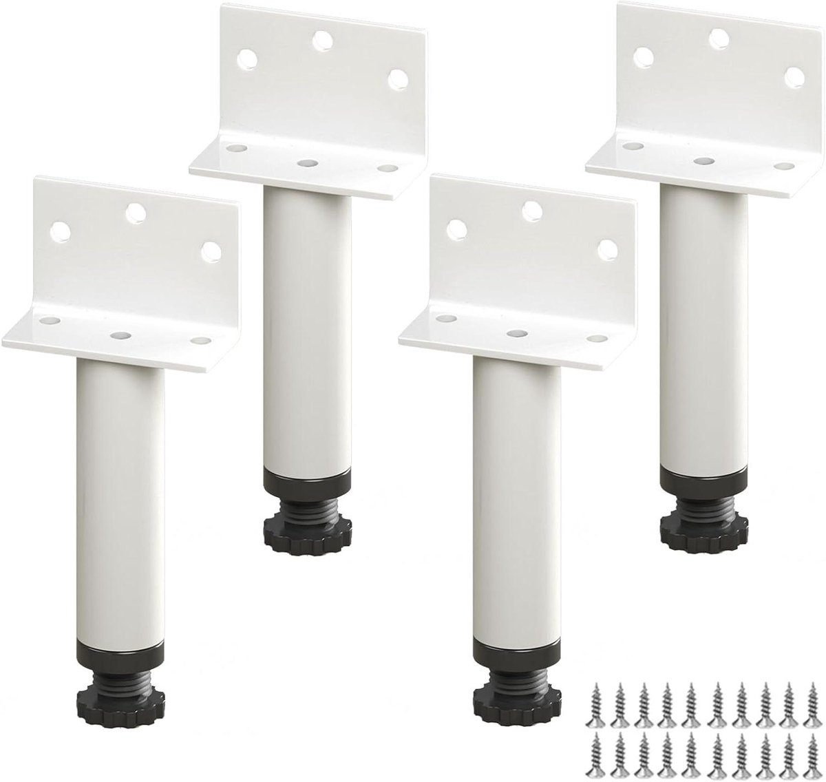 Meubelpoten Set - Kastpoten Tafelpoten - Meubels Ondersteunen - Verstelbare Hoogte - 8cm - Zwart