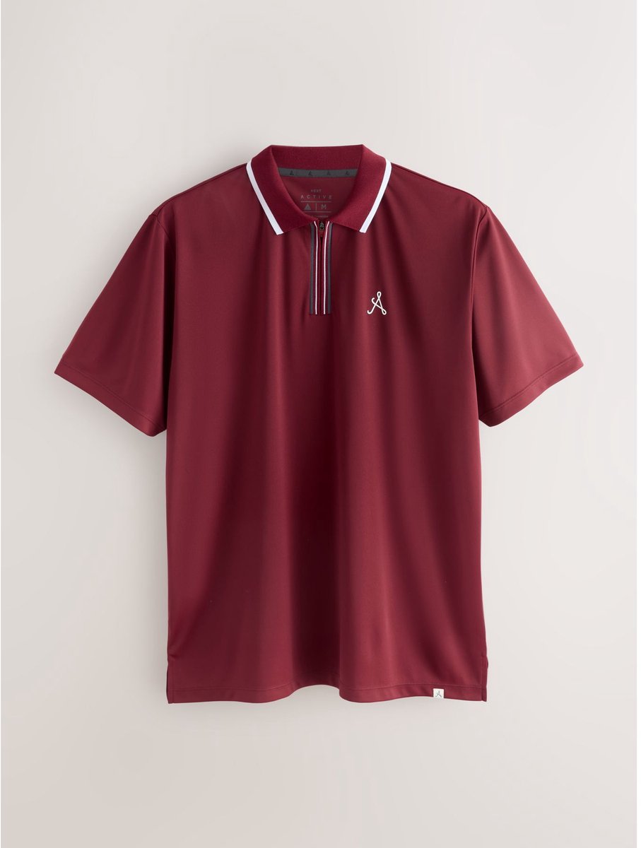 Next - Heren - Active Golf poloshirt met rand - Rood