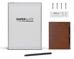 Digitaal notitieboek Paperslate Pack + Bruine hoes + 4 Markeerpunten