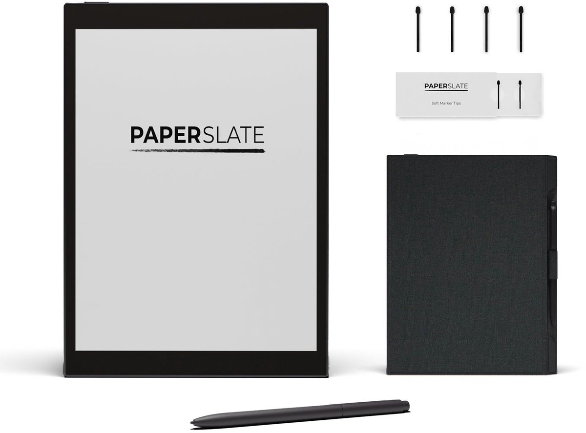 Paperslate Pack Pro Digitaal notitieboek - Grijze hoes - 4 Markeerpunten