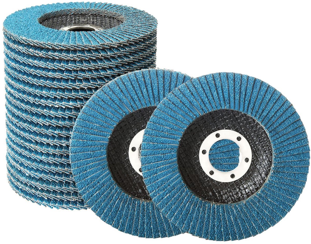 Dailygoods- Slijpschijf 125 mm - Lamellenschijven 20 stuks - Zirkonia korund - Korrelgrootte 60 - Voor metaal/ijzer/hout - Blauw - Lamellenschijf